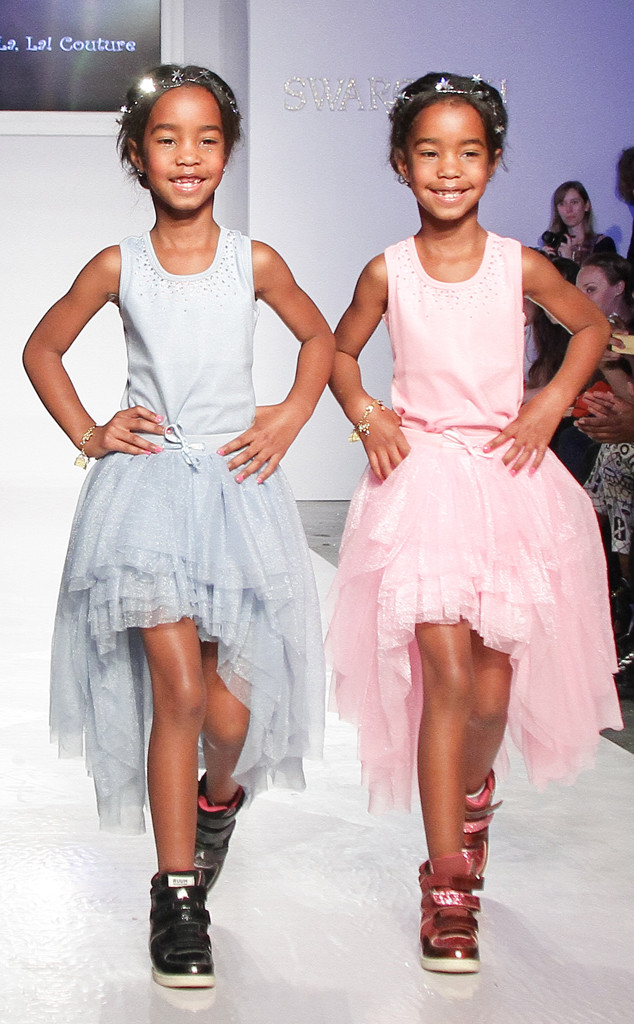 Sean Diddy Combs' Adorable Twin Daughters Model at Kids Fashion Week